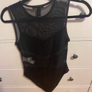 Black sheer body suit from Forever 21